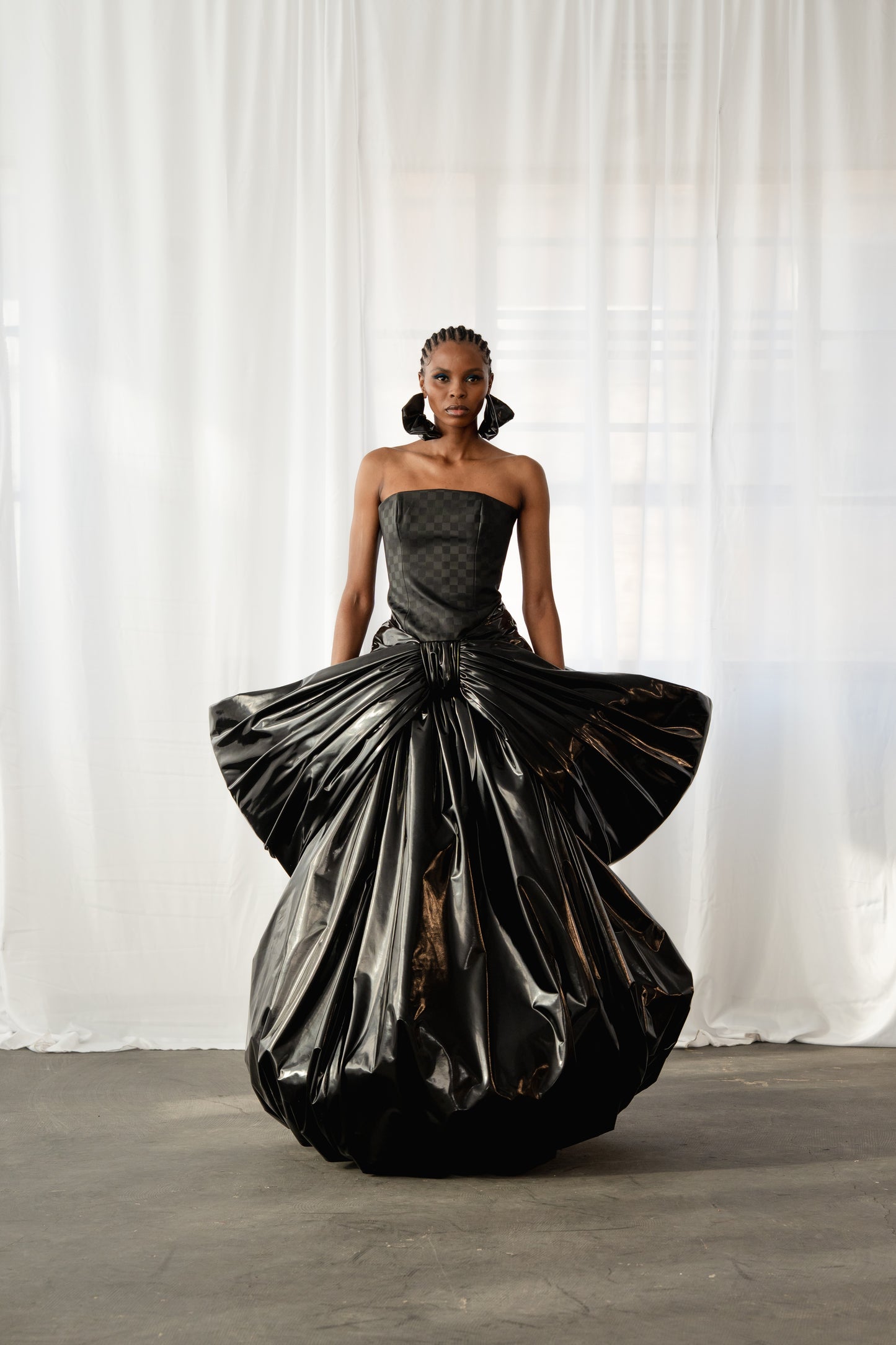 The Checkerboard Gown Set