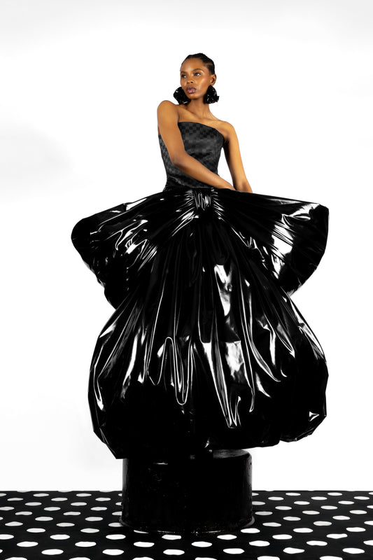 The Checkerboard Gown Set