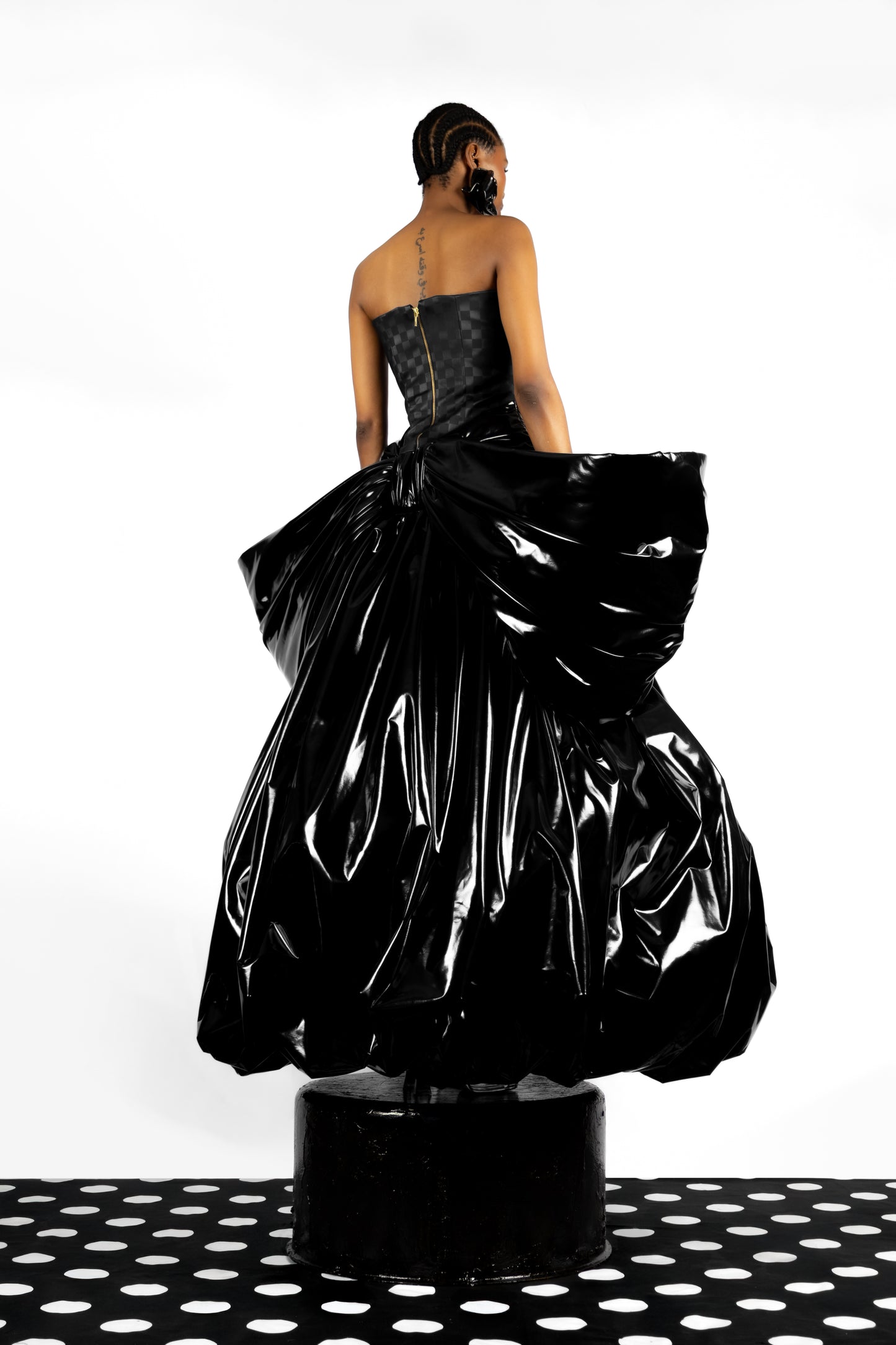 The Checkerboard Gown Set