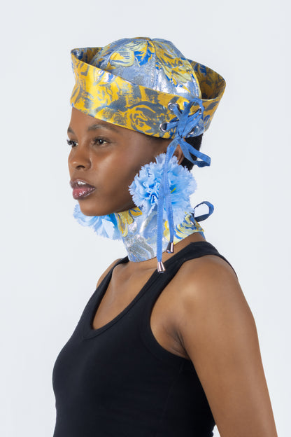 The Chromism Hat & Choker (Blue & Yellow Rose)