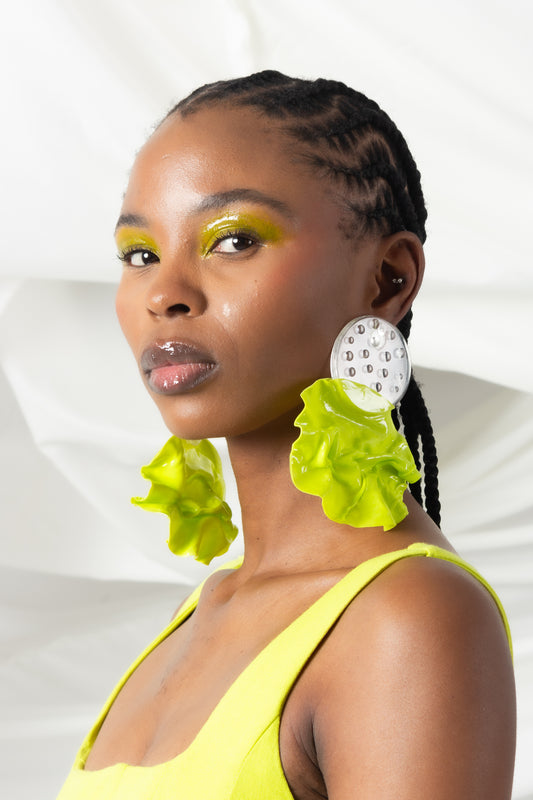 The Kinetic Earrings - Chartreuse Green