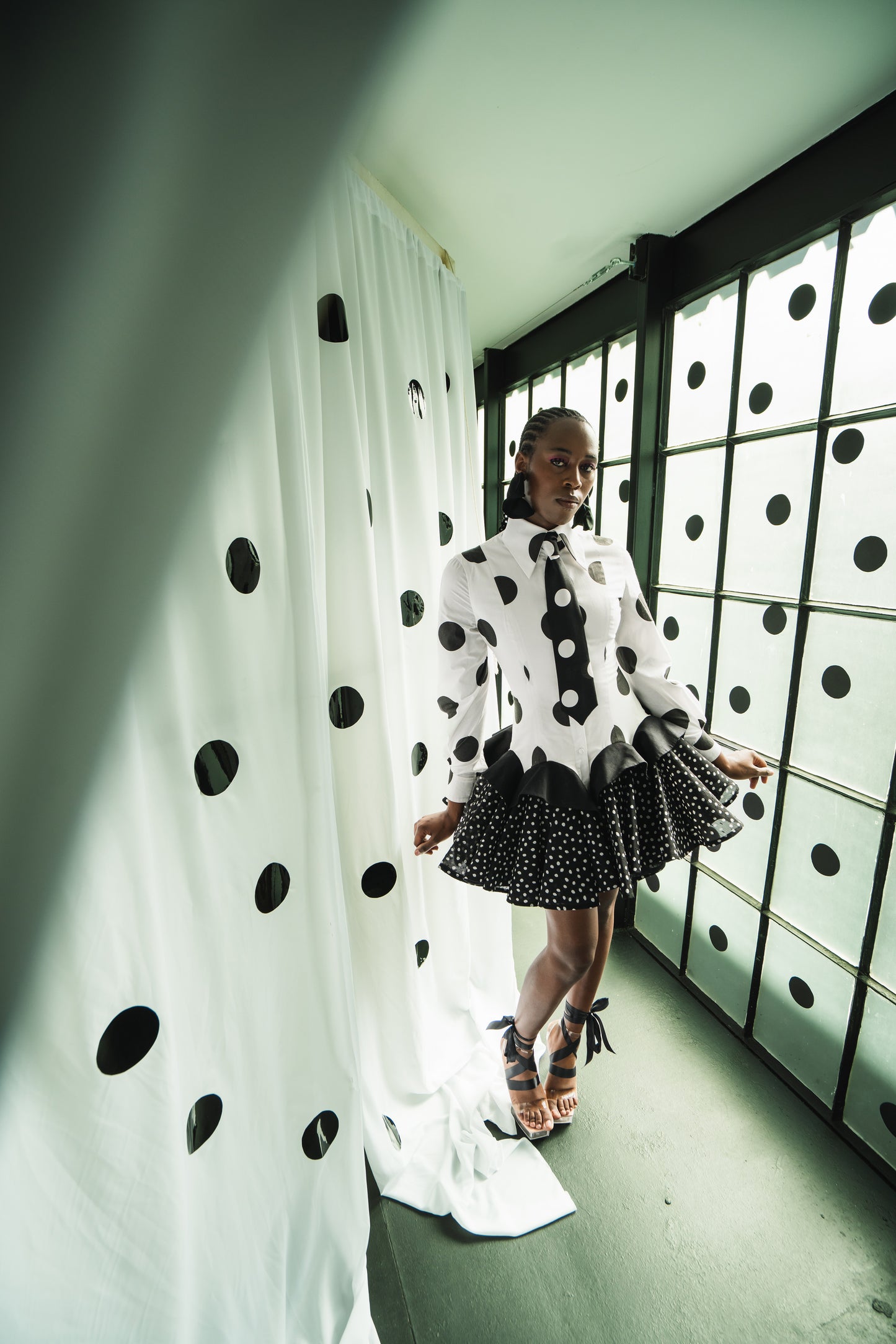 The Multi-Dotted Shirt Dress