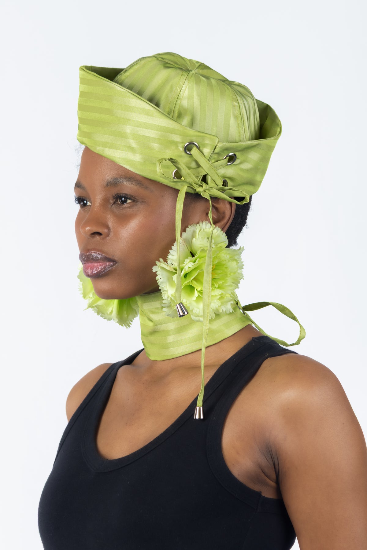 The Chromism Hat & Choker (Green Canopy Stripe)