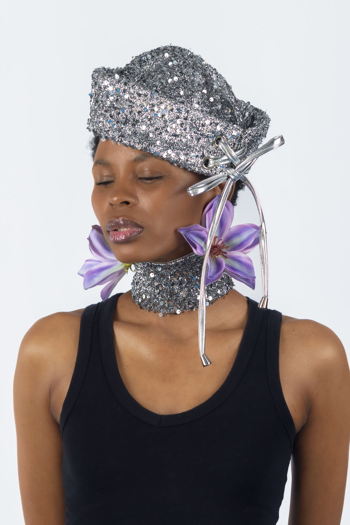 The Chromism Hat & Choker (Silver Opal)