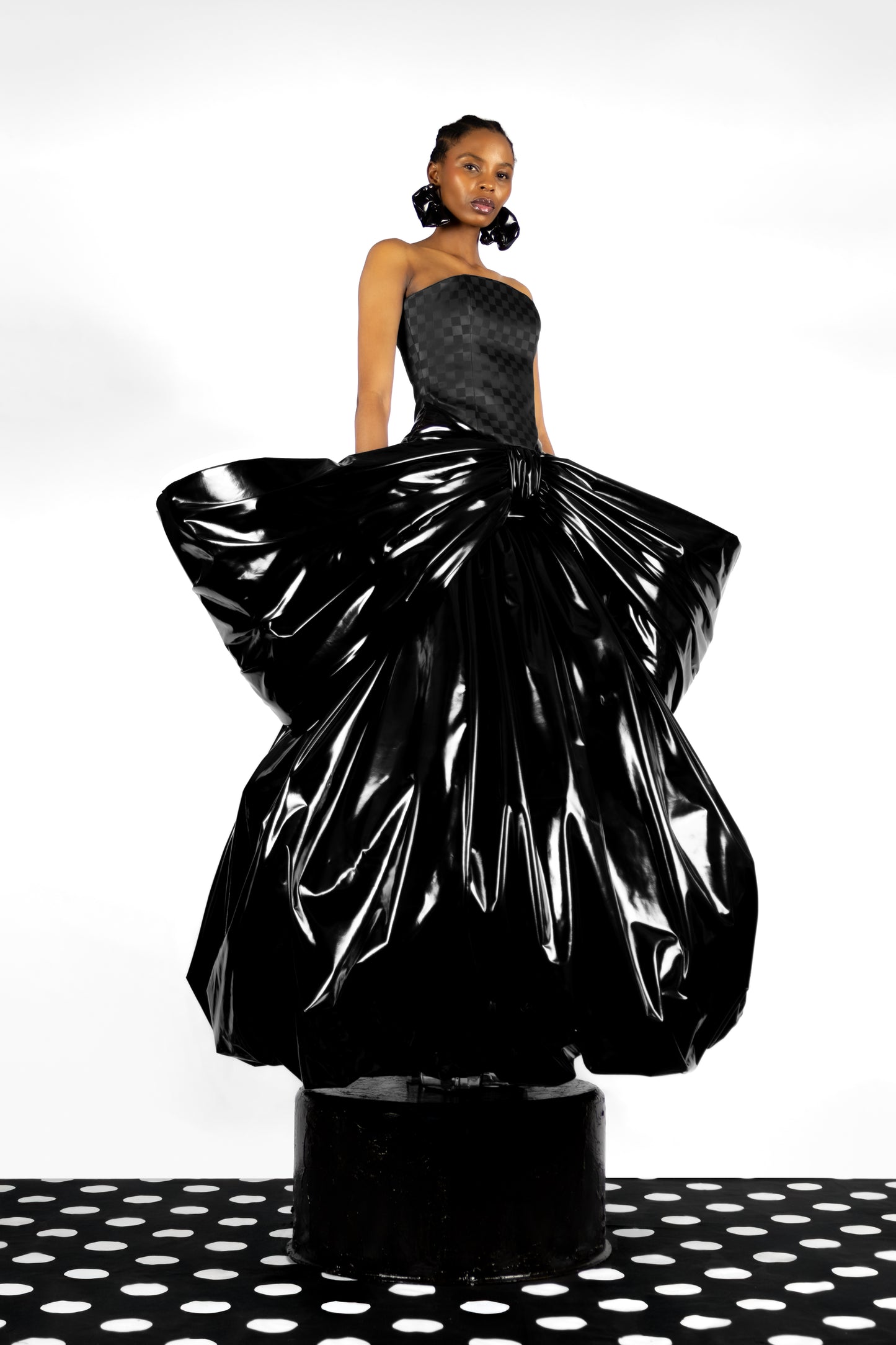 The Checkerboard Gown Set