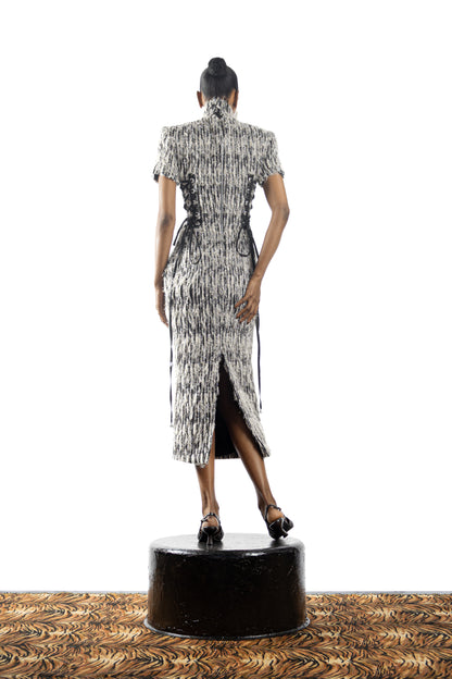 The Feathered Pencil Dress