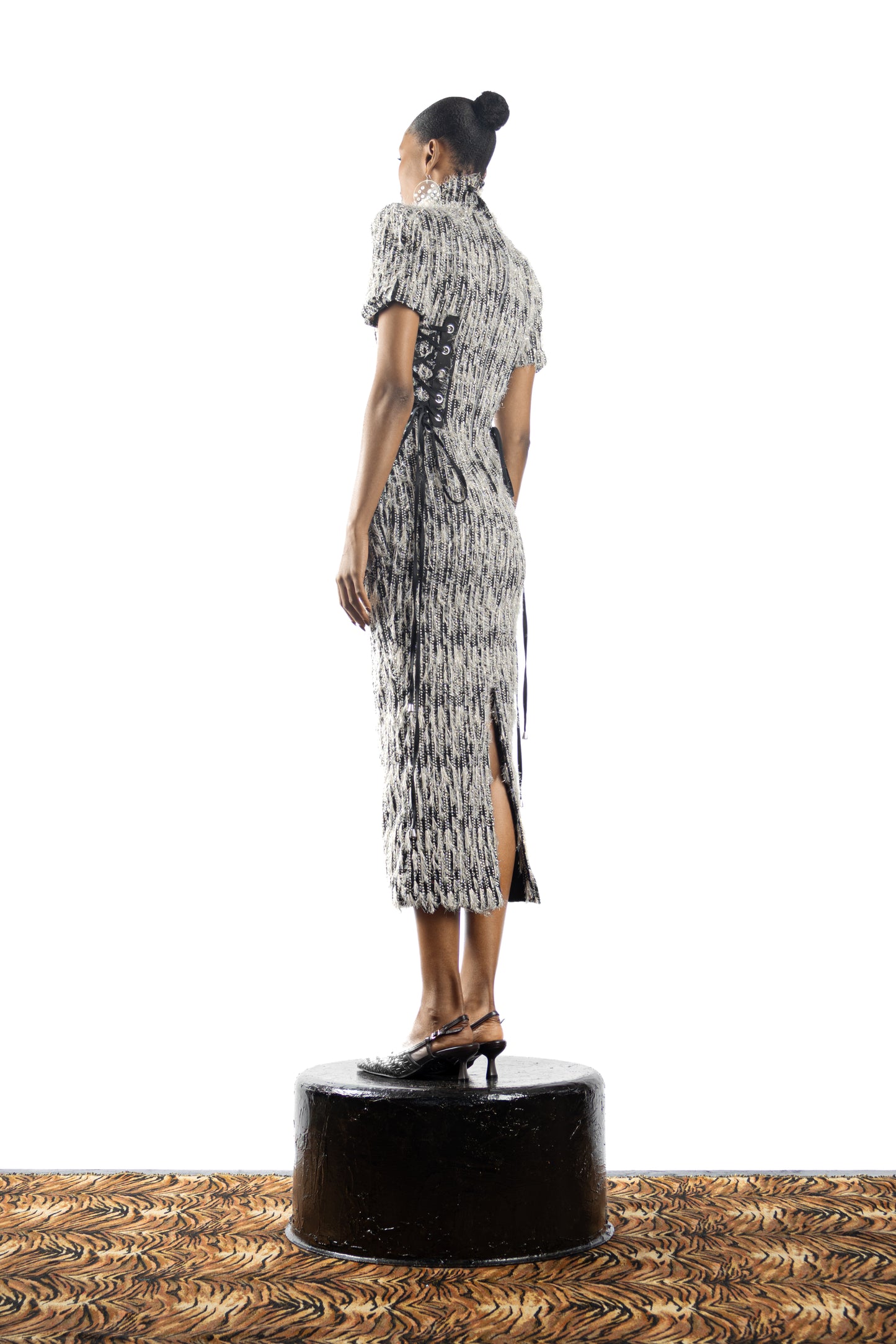 The Feathered Pencil Dress
