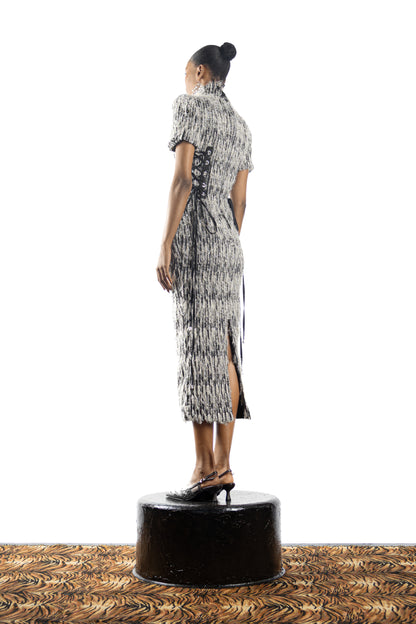 The Feathered Pencil Dress