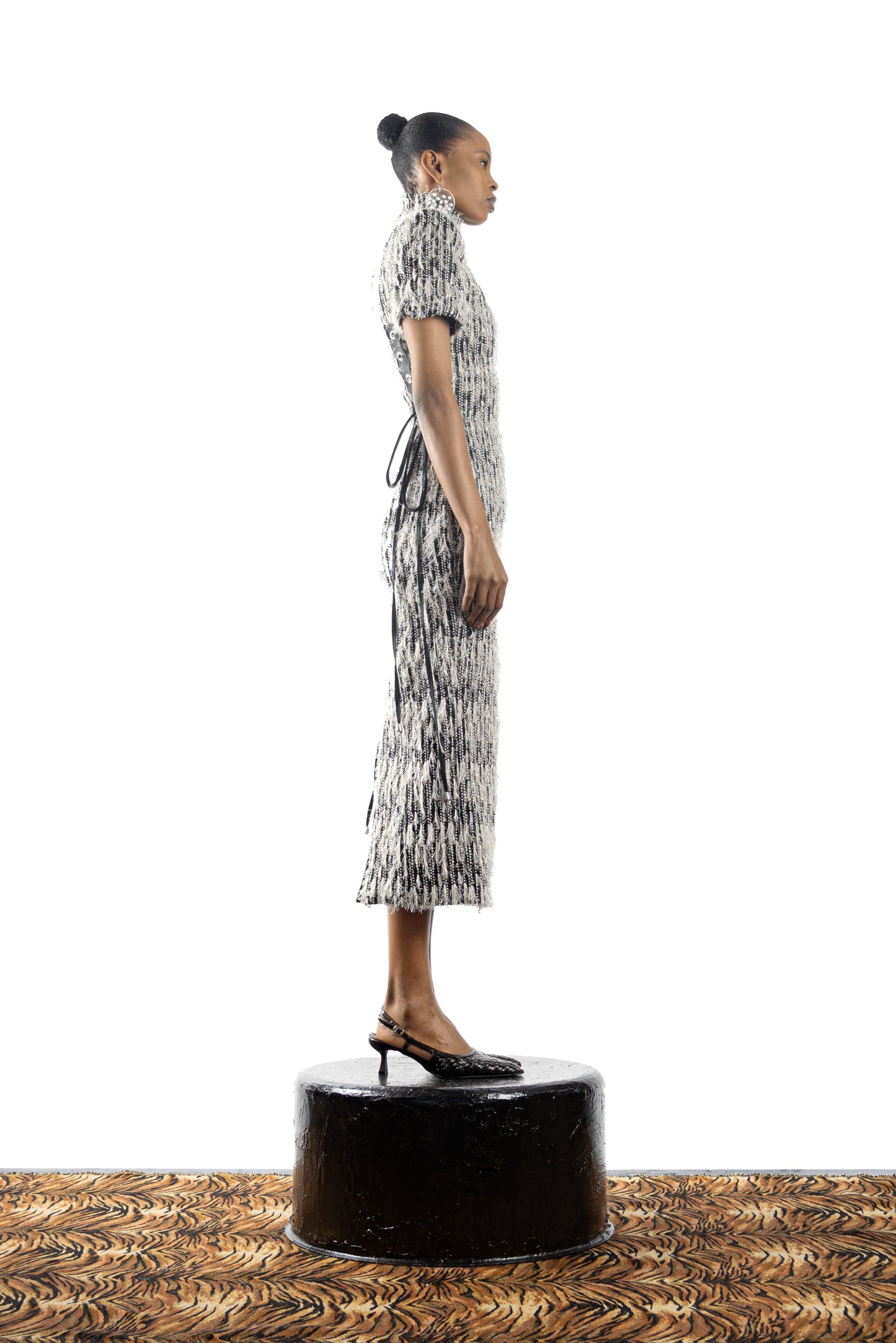 The Feathered Pencil Dress