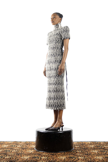 The Feathered Pencil Dress