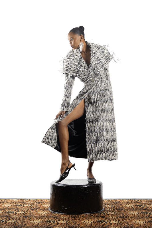 The Feathered Embellished Coat