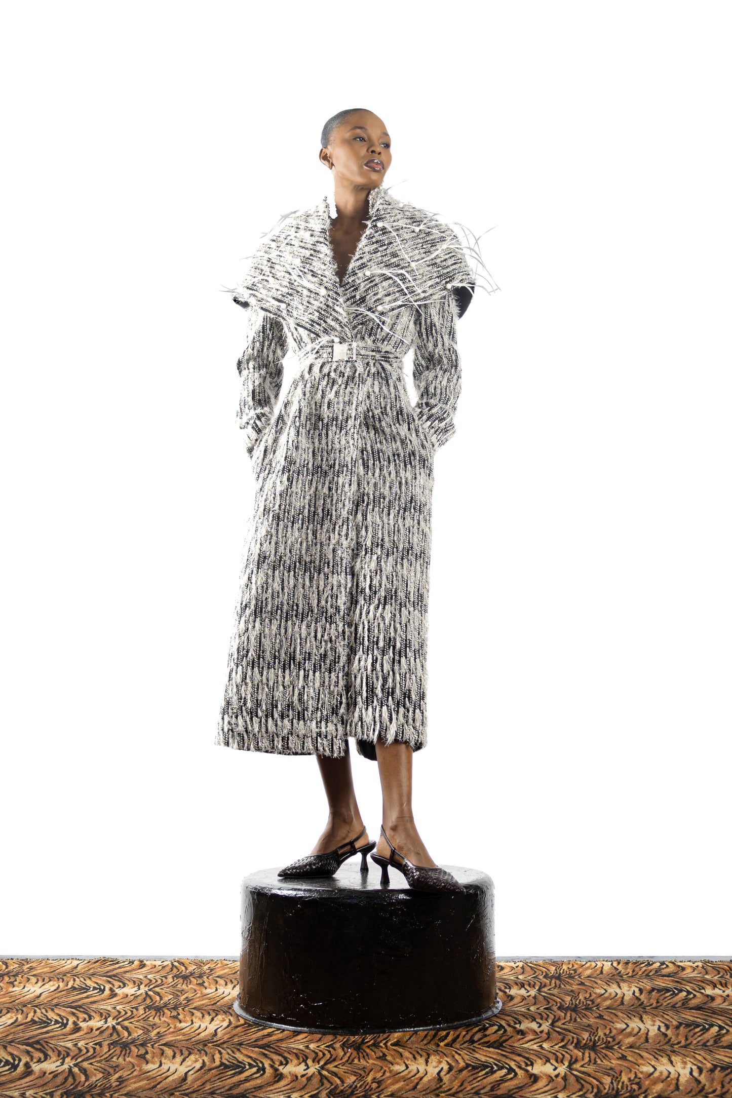 The Feathered Embellished Coat
