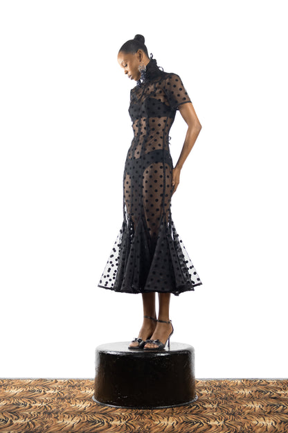 The Flocked Dress