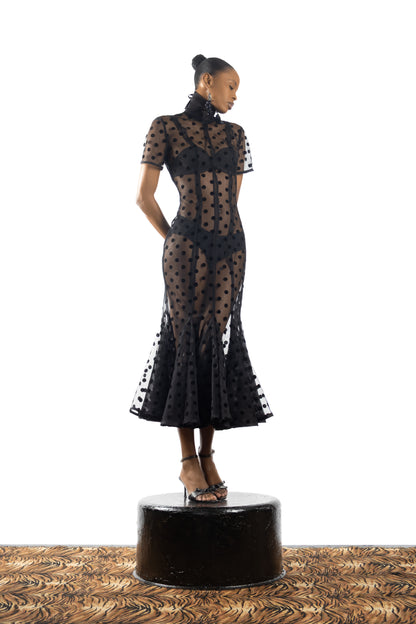 The Flocked Dress