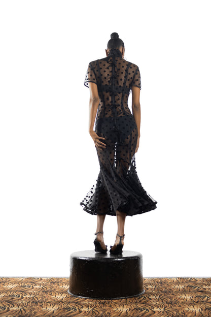 The Flocked Dress