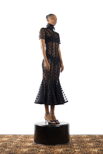 The Flocked Dress