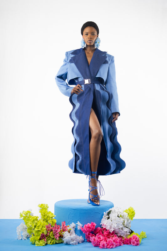 The Morpho Striped Box Coat