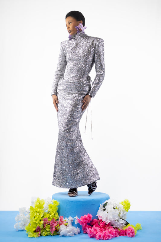The Prism Draped Gown