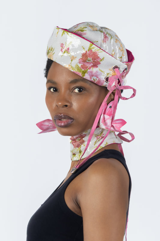 The Chromism Hat & Choker (Pink Peony Floral)