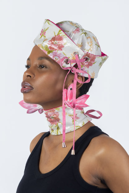 The Chromism Hat & Choker (Pink Peony Floral)