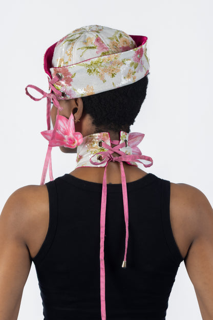 The Chromism Hat & Choker (Pink Peony Floral)
