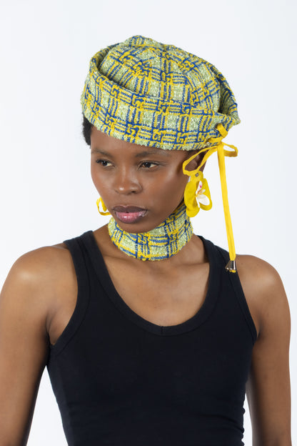 The Chromism Hat & Choker (Yellow & Blue Lattice)