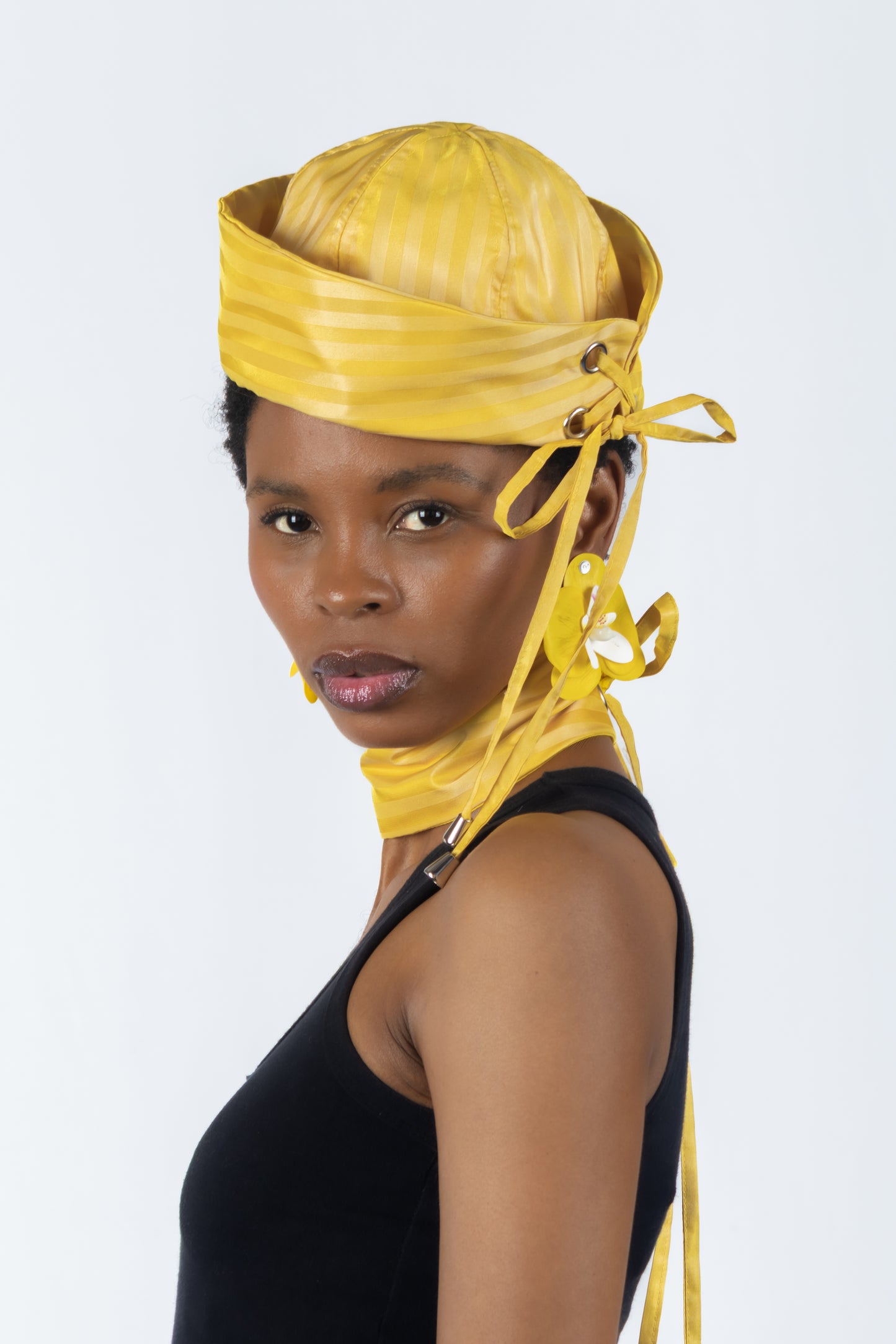 The Chromism Hat & Choker (Yellow Marigold Stripe)