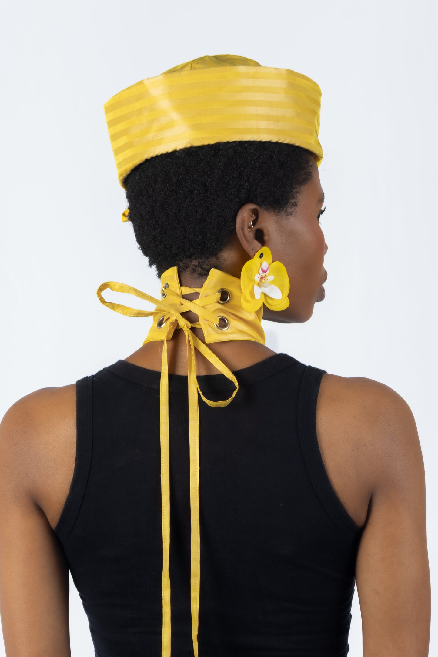 The Chromism Hat & Choker (Yellow Marigold Stripe)